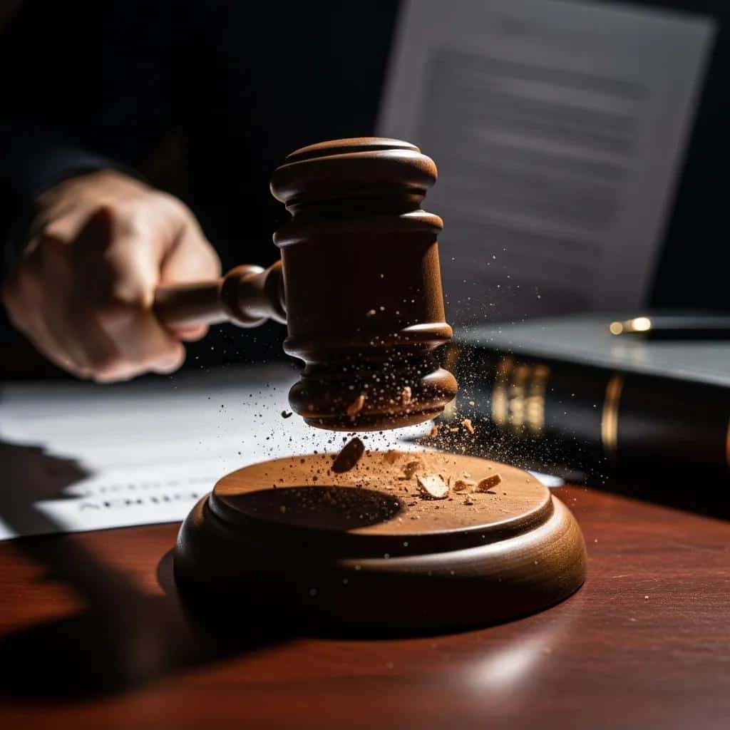 Gavel striking sound block representing the legal implications of aggravated DUI penalties