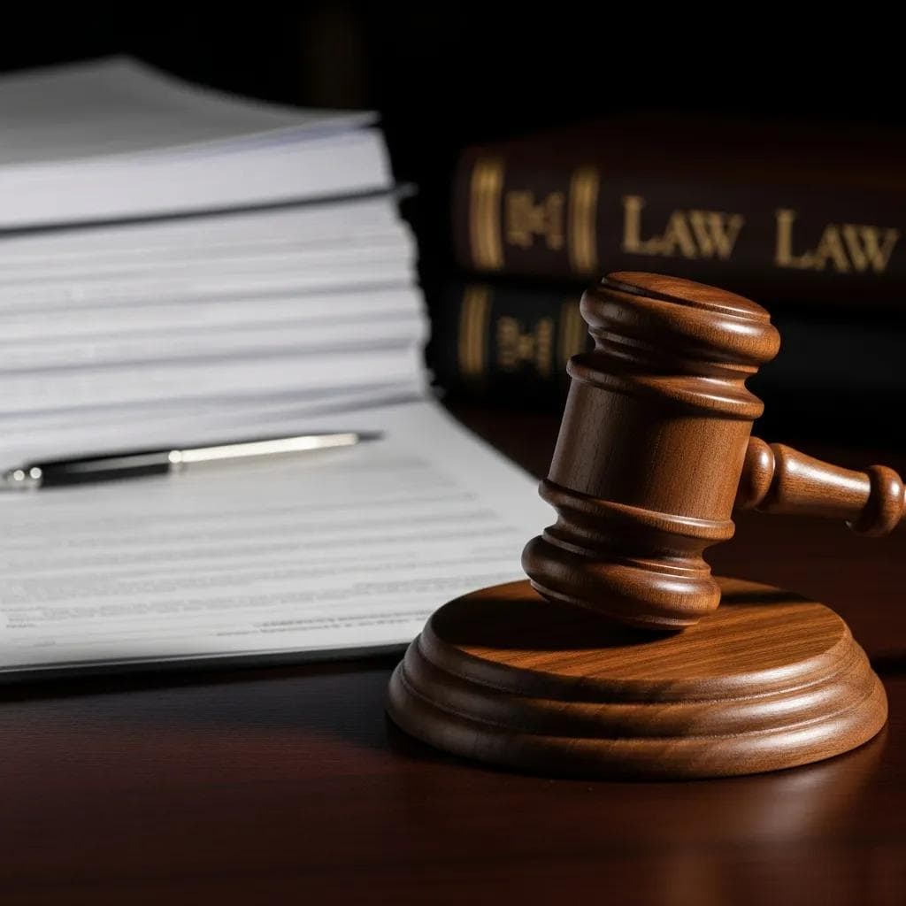 Close-up of a gavel and legal documents representing DUI penalties